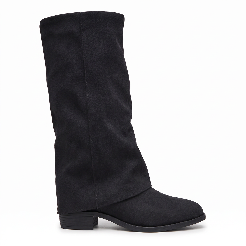 Kelly Womens Suede Knee High Boots Block Heel