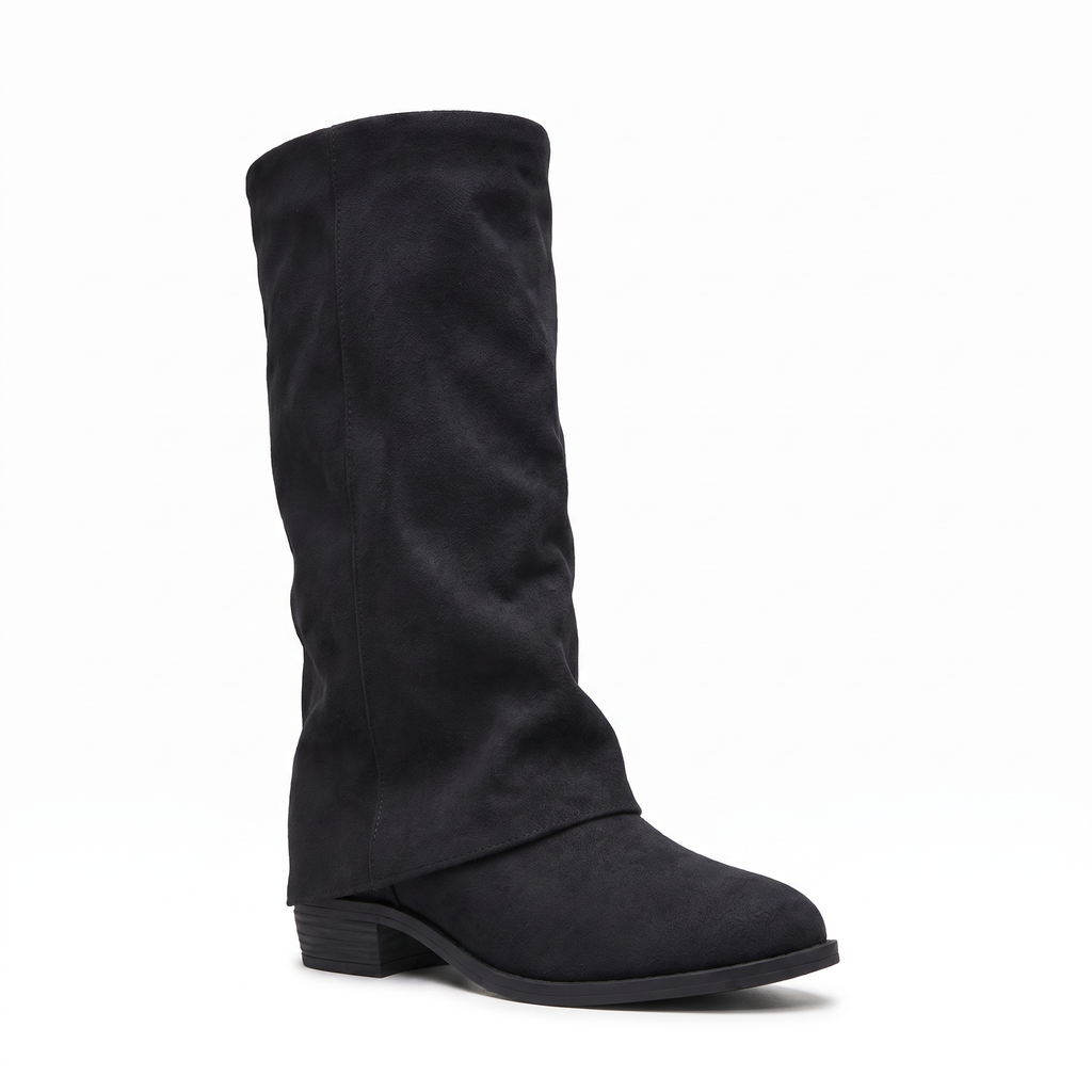 Kelly Womens Suede Knee High Boots Block Heel