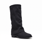 Kelly Womens Suede Knee High Boots Block Heel