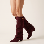 Andrea Womens Buckle Knee High Boots