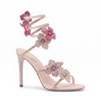Autumn Womens Floral Rhinestone Stiletto Heels