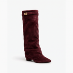 Andrea Womens Buckle Knee High Boots