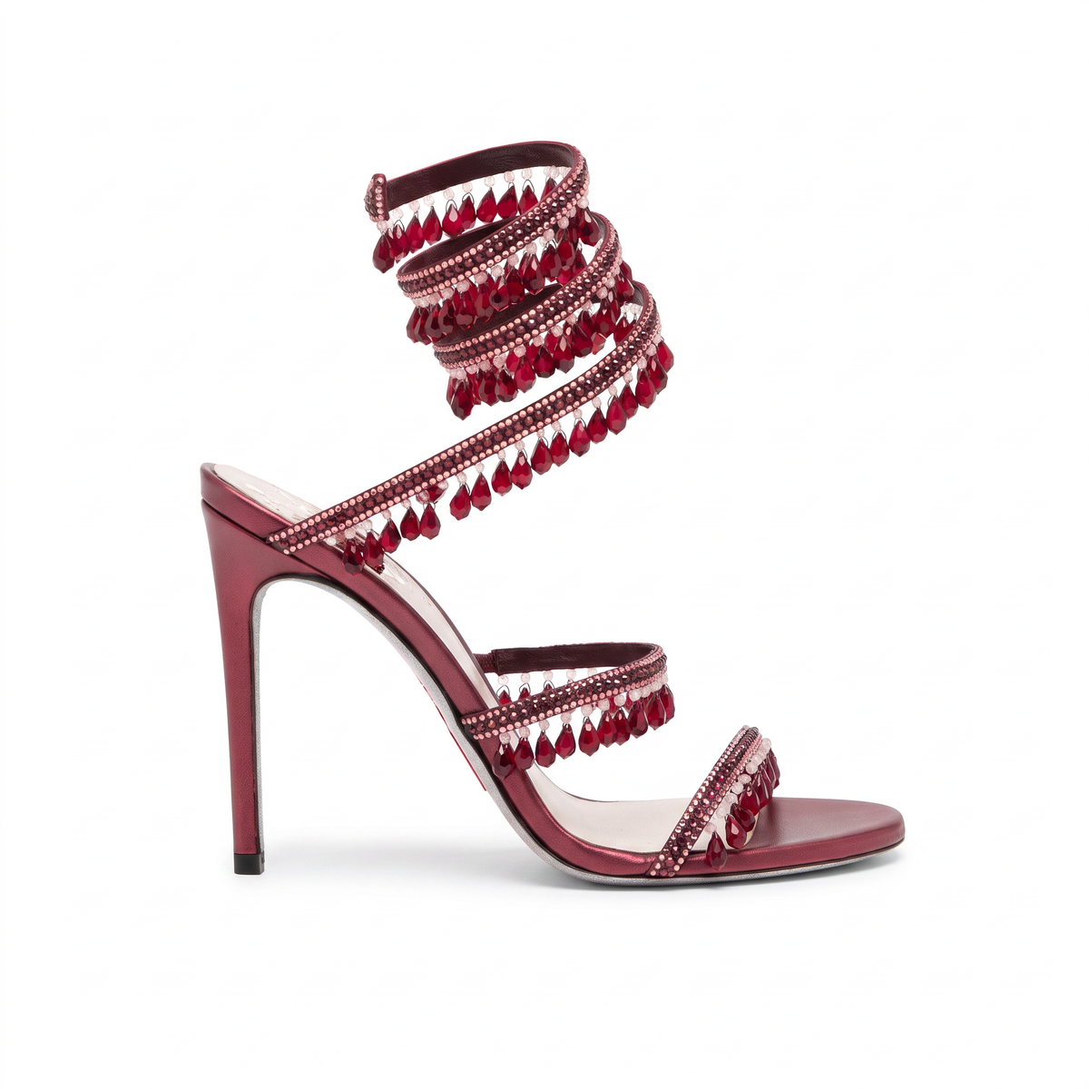 Linda Womens Crystal Wrap Heels