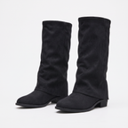 Kelly Womens Suede Knee High Boots Block Heel