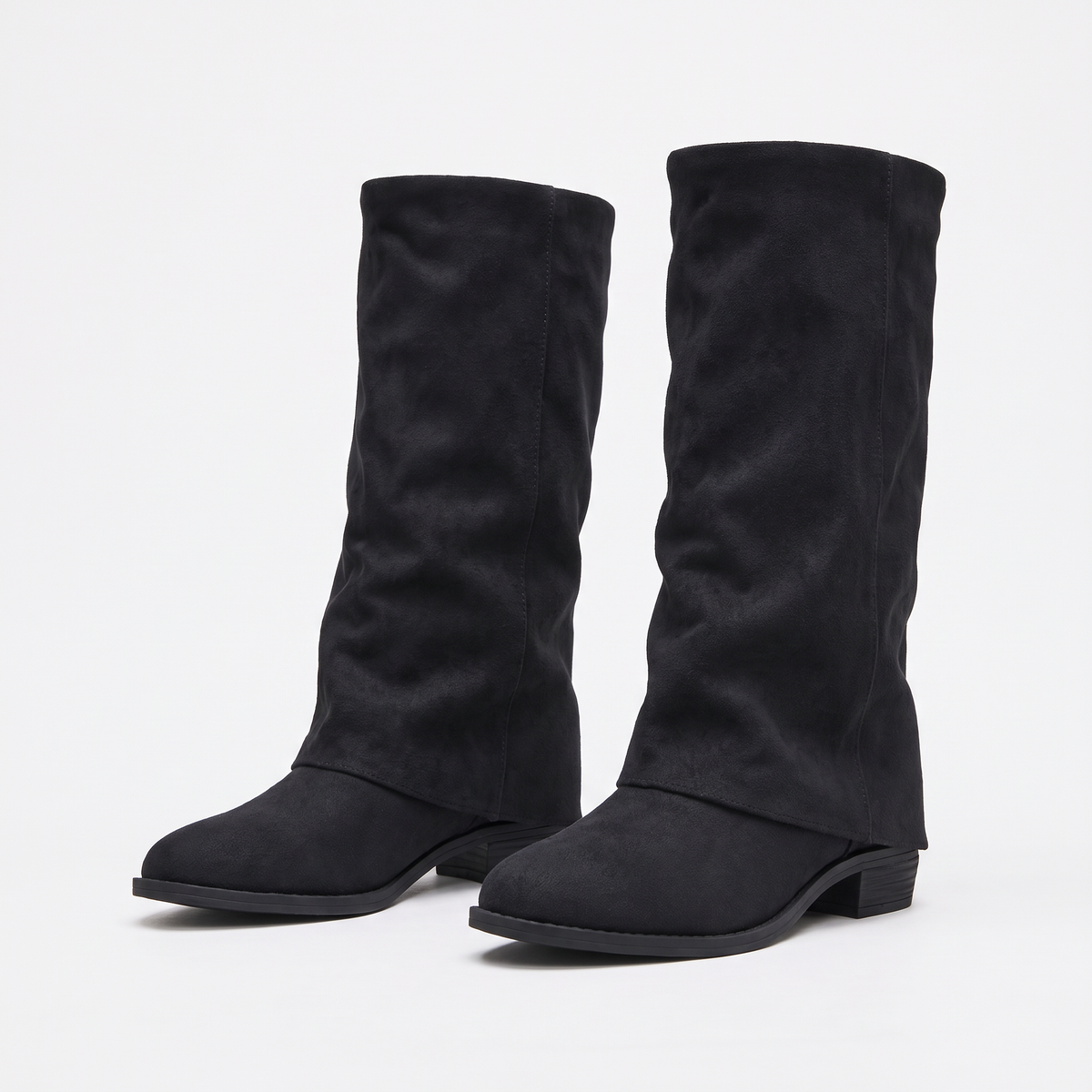 Kelly Womens Suede Knee High Boots Block Heel