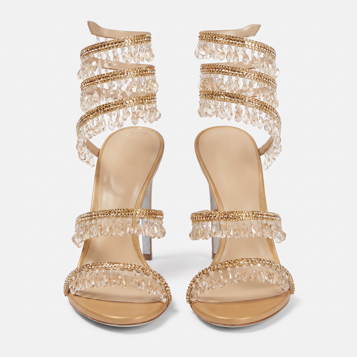 Linda Womens Crystal Wrap Heels