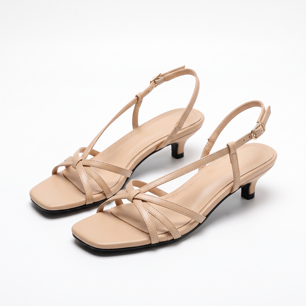 Amy Womens Cross Strap Open Toe Heels