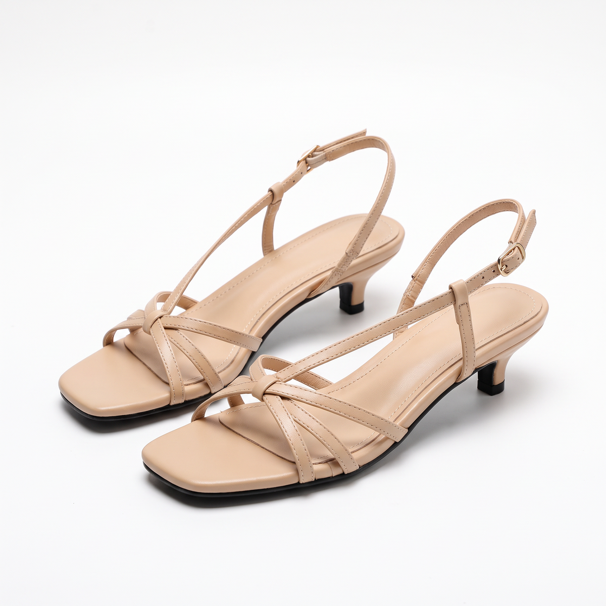 Amy Womens Cross Strap Open Toe Heels
