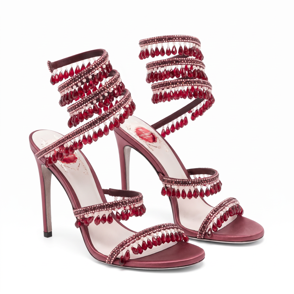Linda Womens Crystal Wrap Heels
