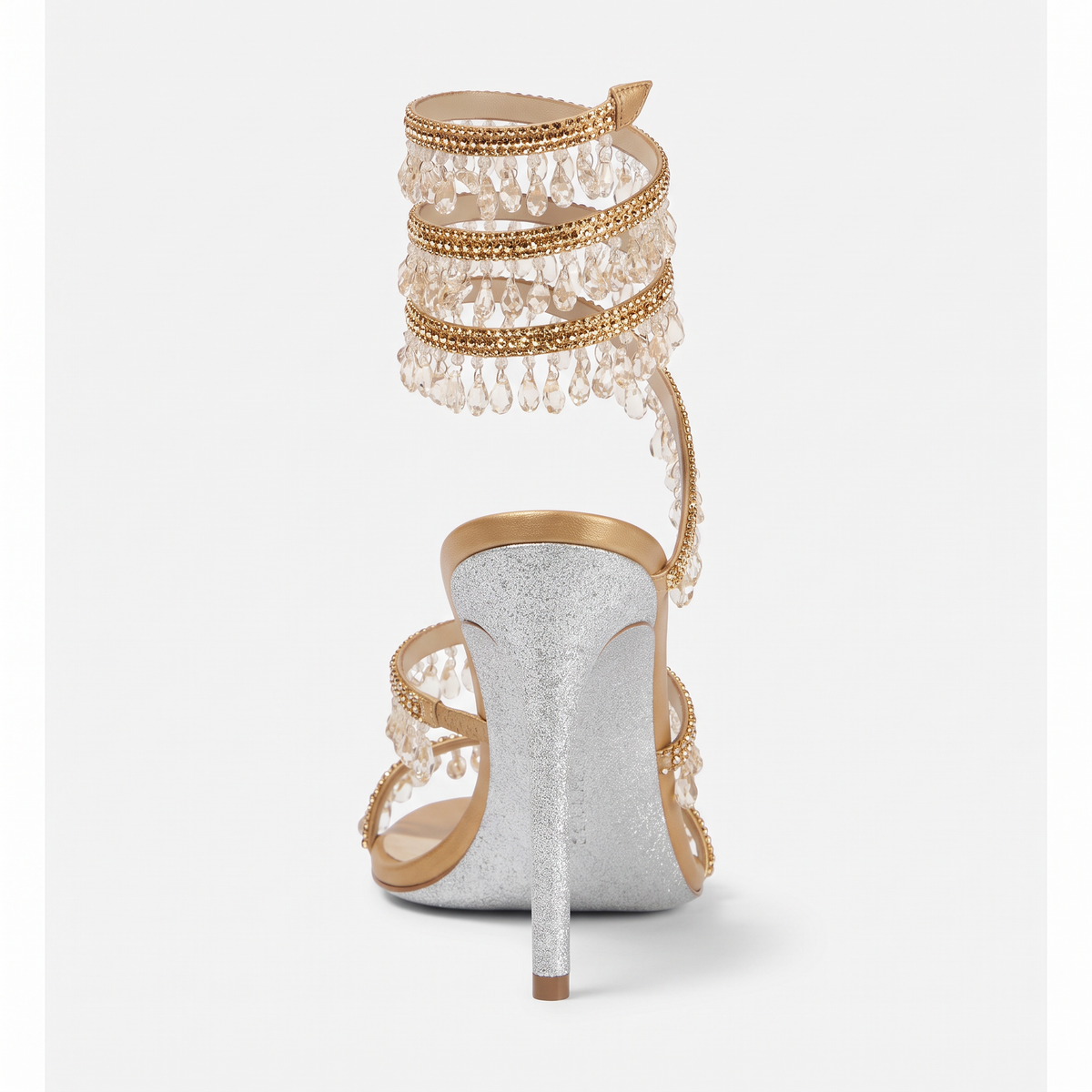 Linda Womens Crystal Wrap Heels
