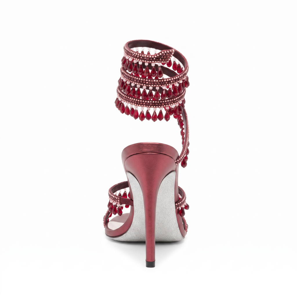 Linda Womens Crystal Wrap Heels
