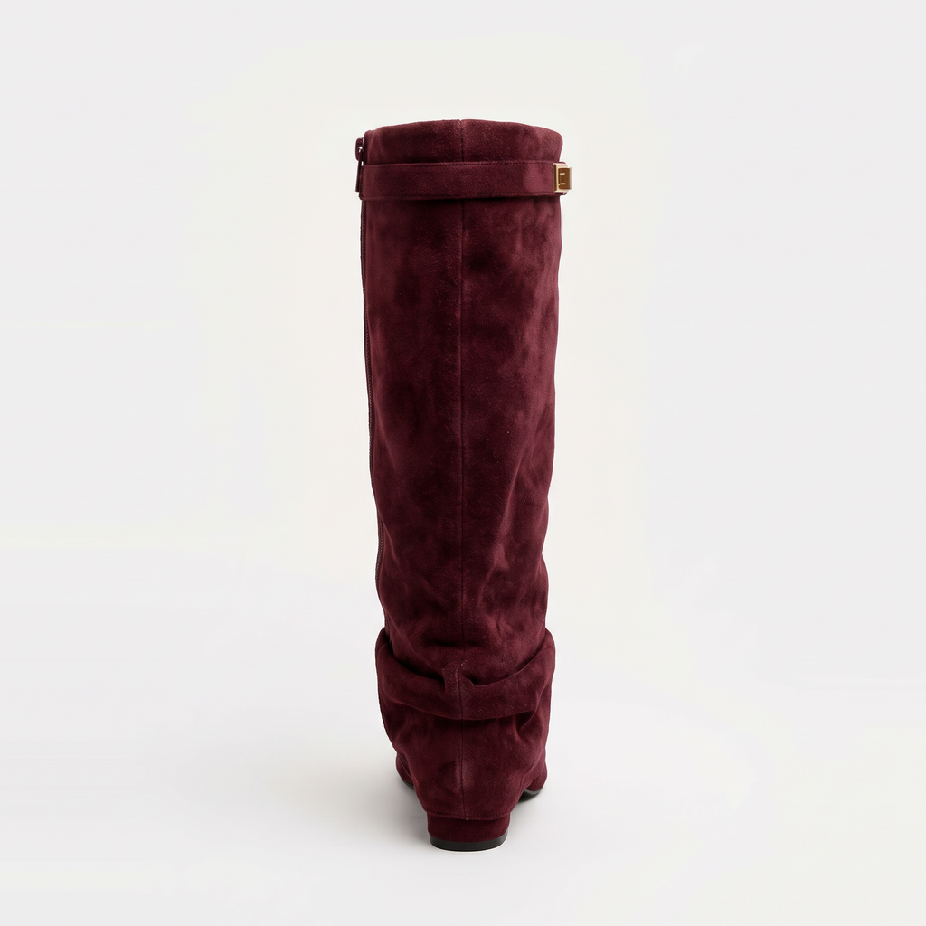 Andrea Womens Buckle Knee High Boots