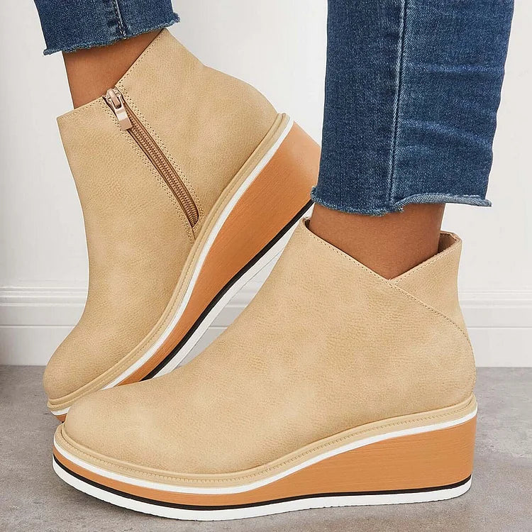Odessa Womens Sleek Platform Ankle Boots