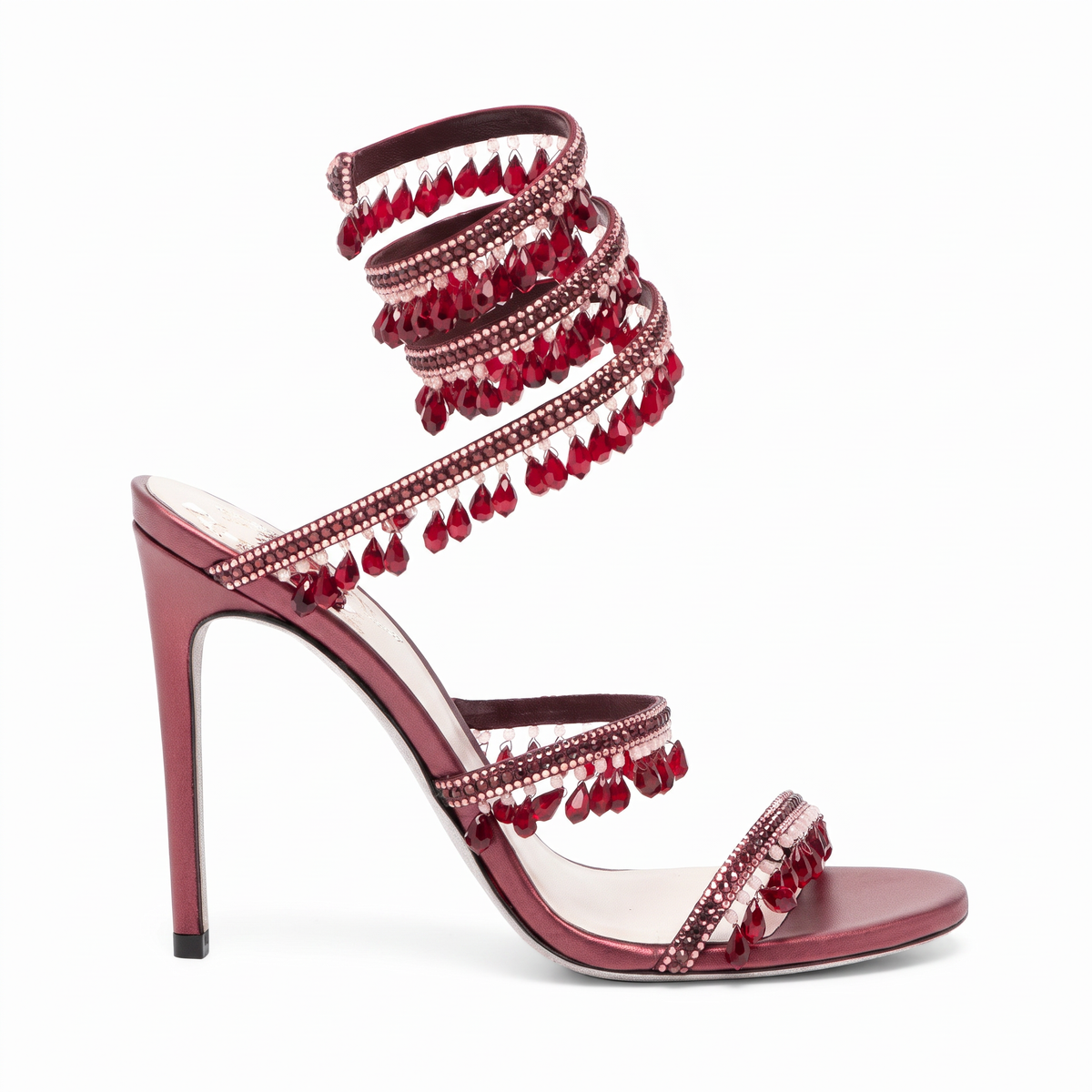 Linda Womens Crystal Wrap Heels