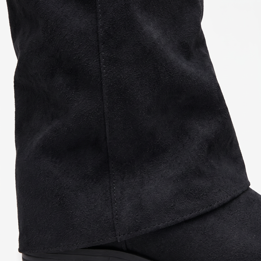 Kelly Womens Suede Knee High Boots Block Heel