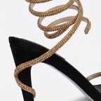 Jean Womens Rhinestone Strap Stiletto Heels