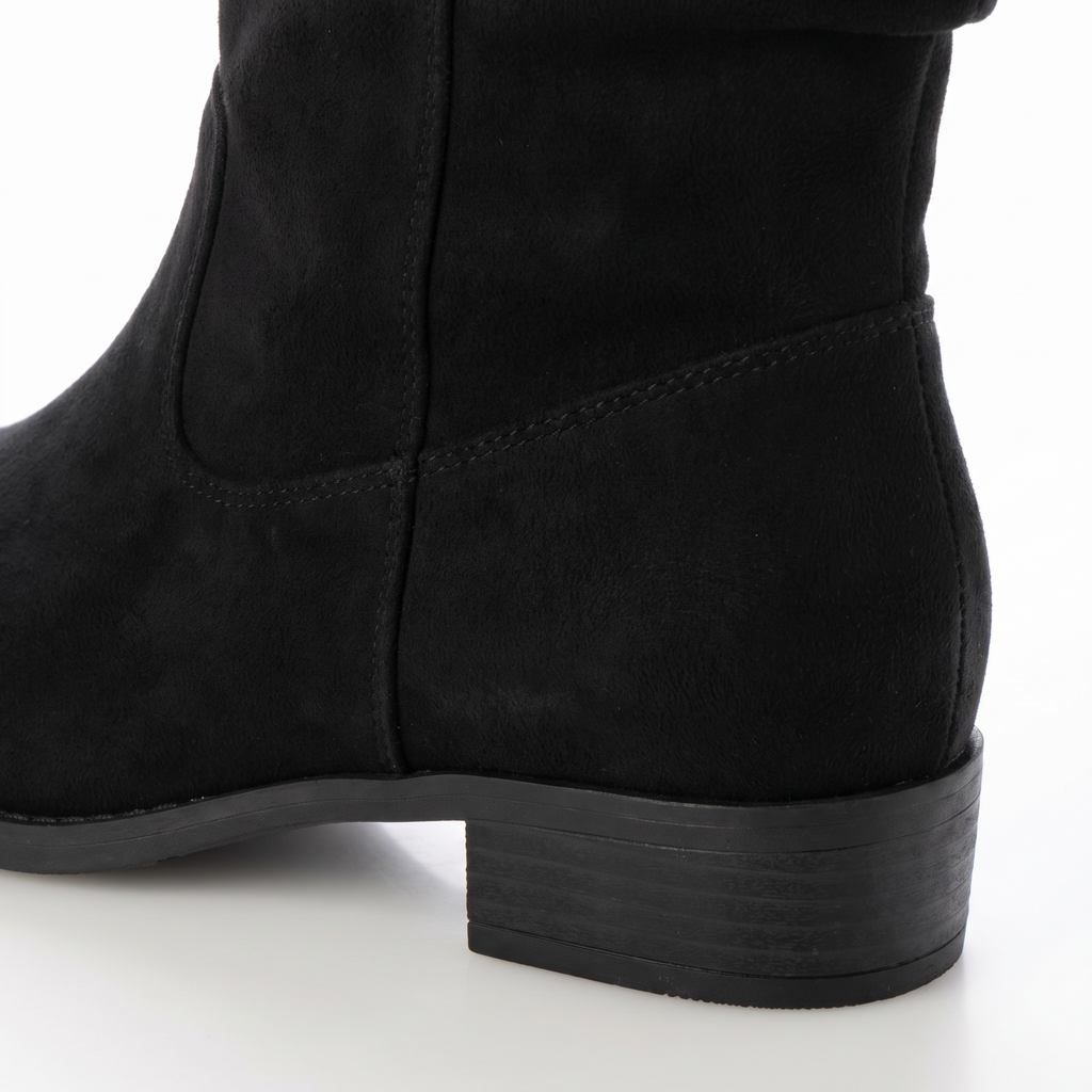 Kelly Womens Suede Knee High Boots Block Heel