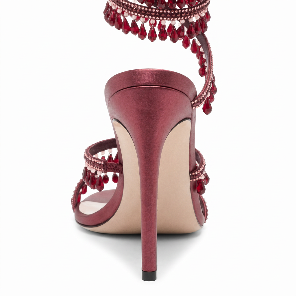 Linda Womens Crystal Wrap Heels