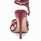 Linda Womens Crystal Wrap Heels