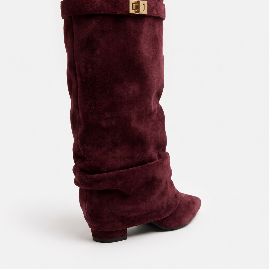 Andrea Womens Buckle Knee High Boots