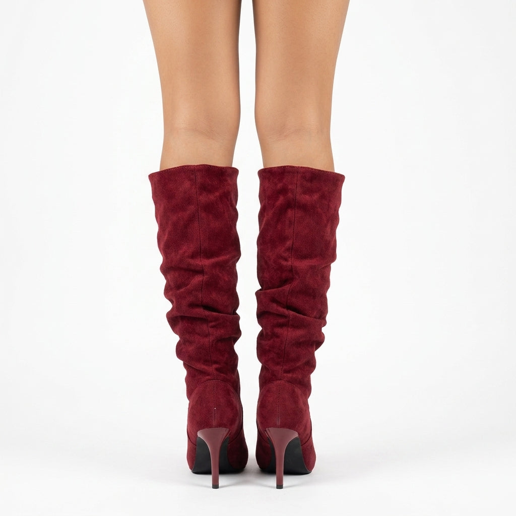 Opal Womens Pointed Toe Slouchy Stiletto Boots