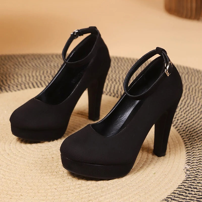 Nancy Womens Platform High Heel Pumps Ankle Strap Heels