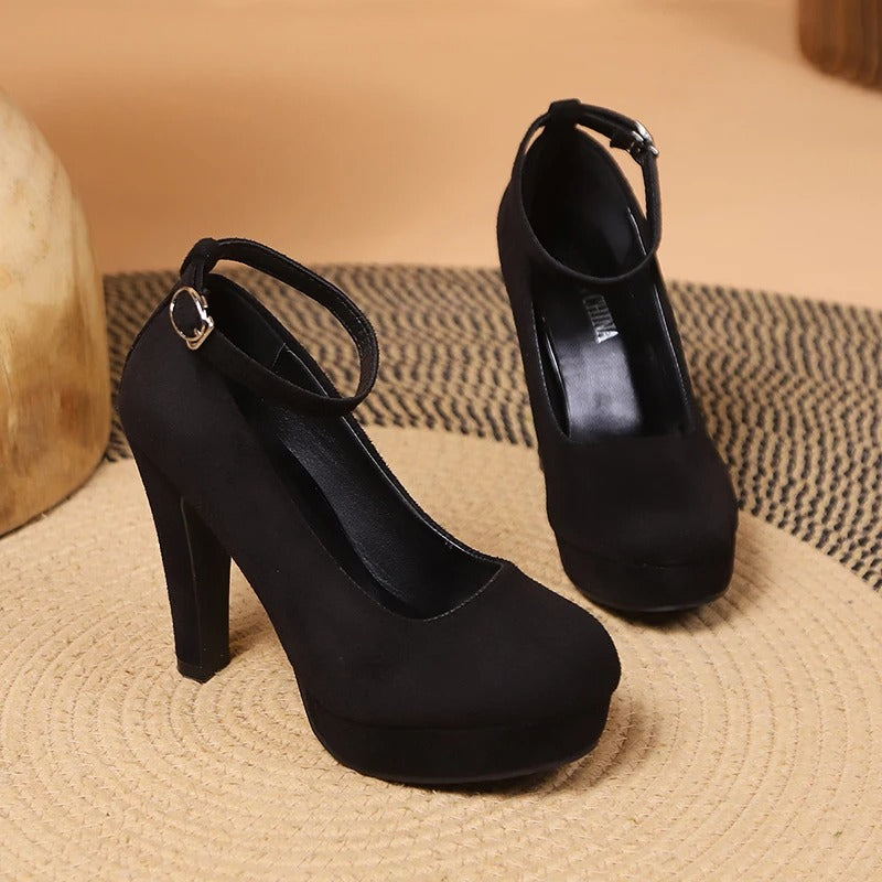 Nancy Womens Platform High Heel Pumps Ankle Strap Heels