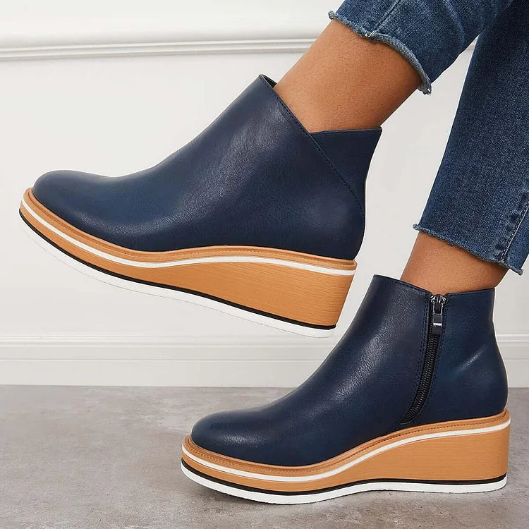 Odessa Womens Sleek Platform Ankle Boots