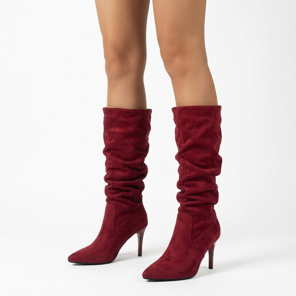 Opal Womens Pointed Toe Slouchy Stiletto Boots