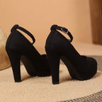 Nancy Womens Platform High Heel Pumps Ankle Strap Heels