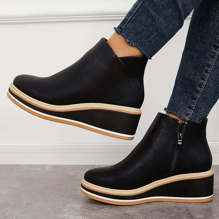 Odessa Womens Sleek Platform Ankle Boots