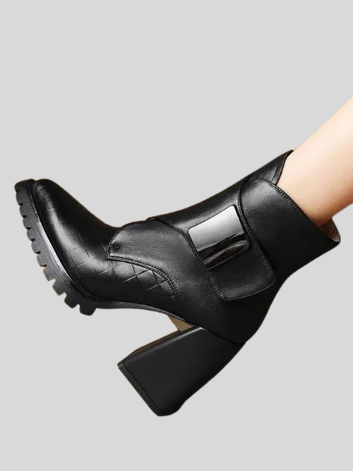 Abigail Womens Ankle Block Heel With Strap Detail