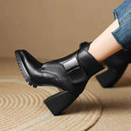 Abigail Womens Ankle Block Heel With Strap Detail