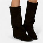 Nell Womens Chunky Heel Knee High Boots