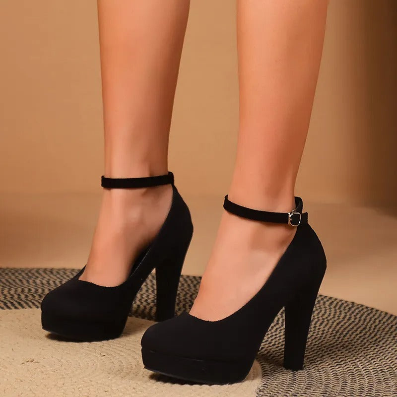 Nancy Womens Platform High Heel Pumps Ankle Strap Heels