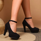 Nancy Womens Platform High Heel Pumps Ankle Strap Heels