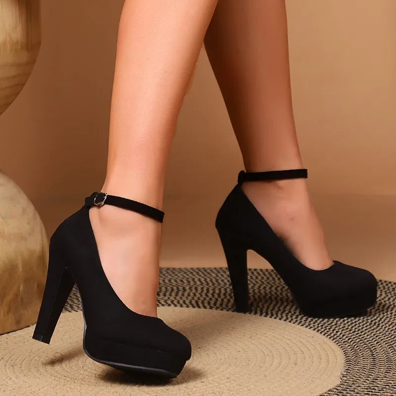 Nancy Womens Platform High Heel Pumps Ankle Strap Heels