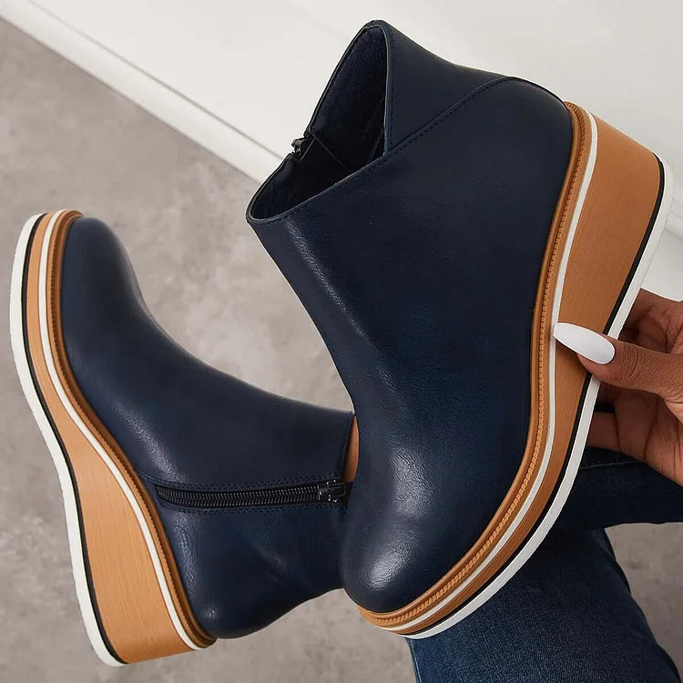 Odessa Womens Sleek Platform Ankle Boots