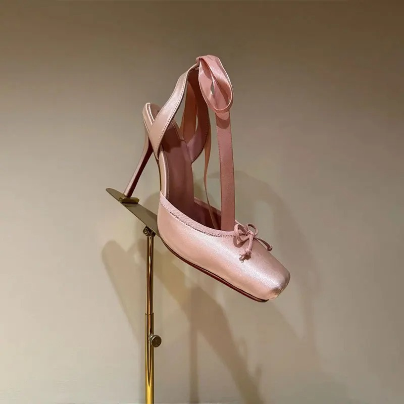 Maria Womens Platform Court Shoes Ankle Strap Silk Pointed Toe Wedding