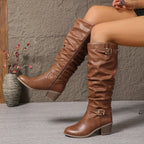 Brynn Womens Slouch Buckle Tall Boots