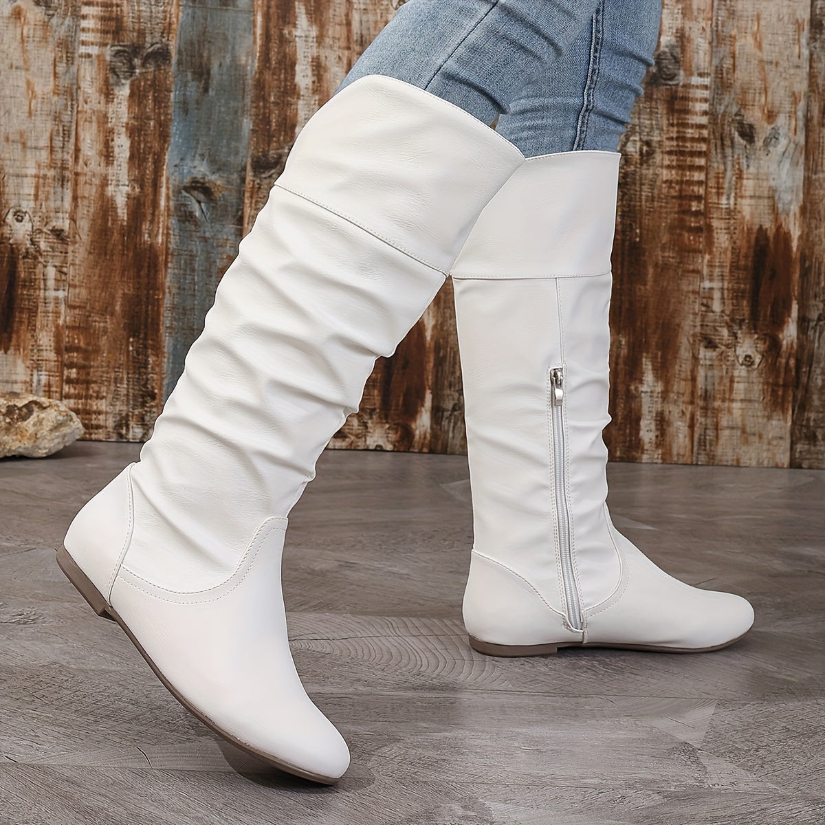Eileen Womens Slouchy Buckle Riding Boots