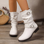 Lorraine Womens Slouchy Buckle Boots