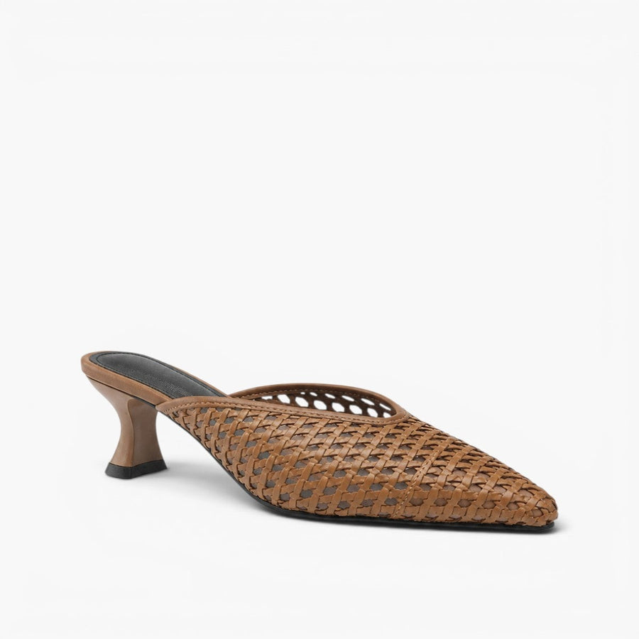 Velisse | Women's Woven Leather Heel Mules