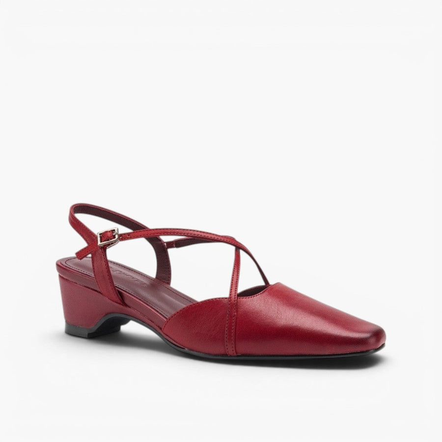 Rianne | Women's Cross-Strap Leather Slingback Heels