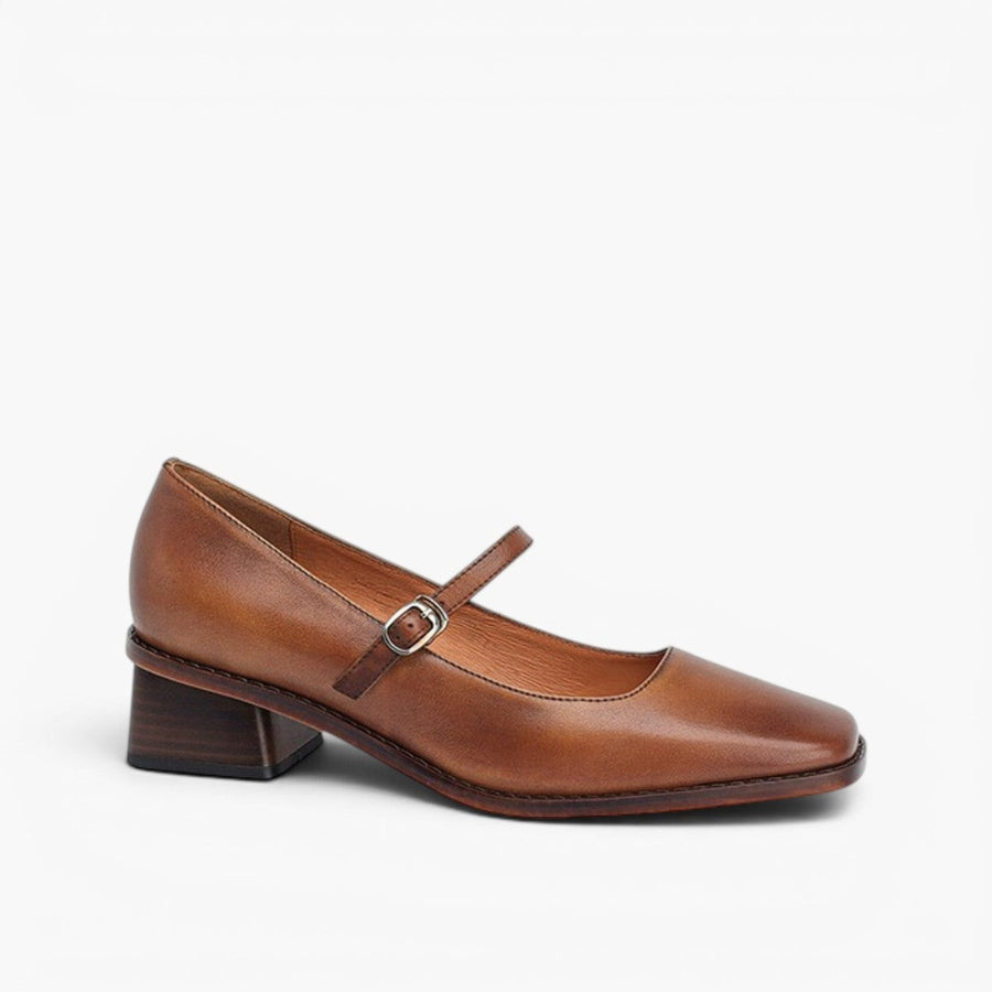 Cirelle | Women's Strap Leather Mary-Jane Heels