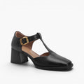 Marcele | Women's T-Strap Leather Pumps