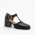 Marcele | Women's T-Strap Leather Pumps