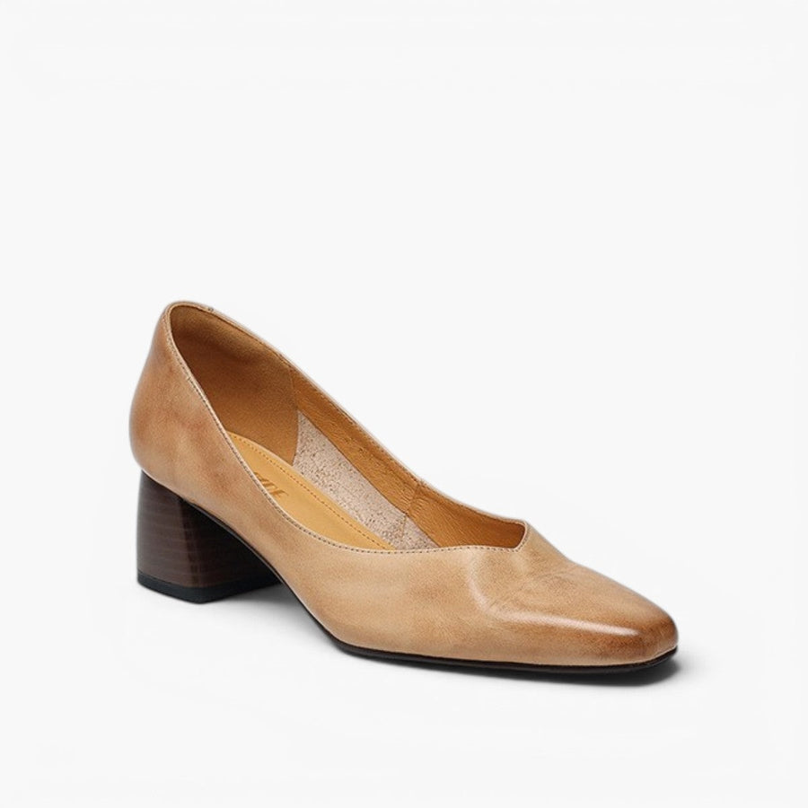 Caldré | Women's Leather Square Pumps