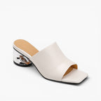 Virelle | Women's Curve Leather Mule Heels