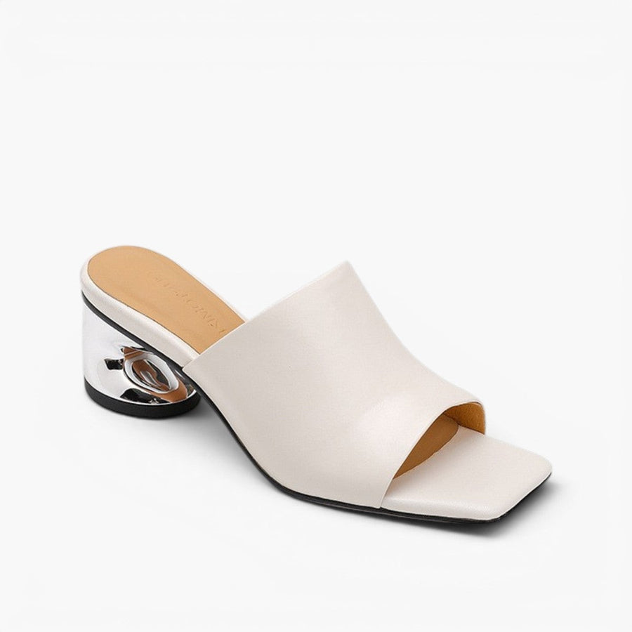 Virelle | Women's Curve Leather Mule Heels